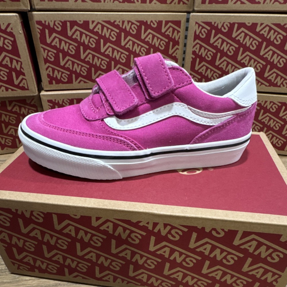 VANS Brooklyn Ls V Raspberry Rose Canvas Unisex Kids 1.0 Hook & Loop