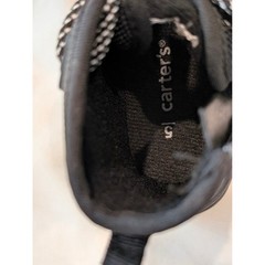 Carters Kids Toddler Black High Top Boots Side Zip Lug Sole Shoes Size 5