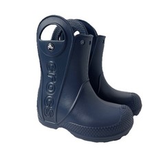 Crocs Kids Unisex Handle It Rain Boots Navy Blue Size C8 12803-410 New