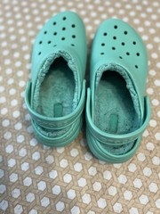 Crocs Fur Clog Sandals Unisex Little Kids Child Size J 3 Teal