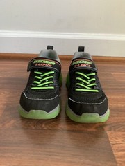 Skechers Shoes Youth 12 Mega Surge Sneakers Black Mesh Sport -1 Doesn’t Light Up