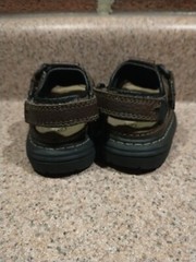 Faded Glory Action Flex Brown Sandals toddler Sz 2 Hook And Loop Strap Shoes