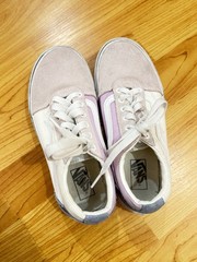 VANS Old Skool Teens Low Top Suede Sneakers Lace Up Purple White Blue