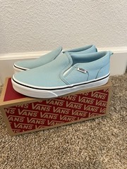 Vans “Asher” Slip On Canvas crystal blue Youth Size 4 New In Box