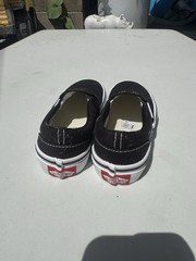 VANS Off The Wall Kids Slip-On Canvas Low Top Sneakers Black/White US 11