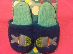 Childrens Blue FUN FISH SLIPPERS Various Sizes Available S~M~L *NEW~FREE SHIP*