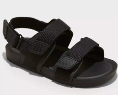 New Toddler Cedric Sandals Black Adjustable Hook And Loop Straps Cat & Jack