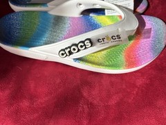 New Crocs Classic Rainbow Marble Tie Dye Clogs Women’s 8 Men’s 6 Multicolor