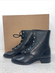 New Youth Black Lace Up American West Cowboy Boots. 3120 3.5 3 1/2 D. 22-38