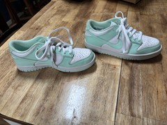 Nike Dunk Low GS Mint Green/White Leather Low Top Sneaker 4.5Y FZ3534-100