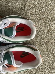 Nike Dunk Low GS 5Y White/Green/Orange Leather Low Top Sneakers DN2489-300