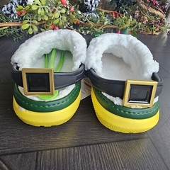 NEW Buddy The Elf Lined Christmas Holiday Crocs Junior Kids 6/women’s 8