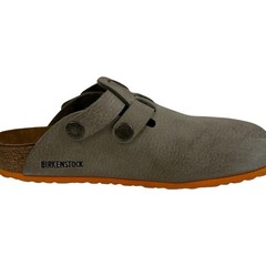 Birkenstock Boston Kids Clogs Size 33 Taupe Gray Nubuck Leather boho cozy
