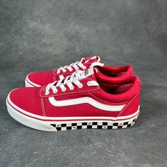 Vans Ward Low Top Red White Checkerboard Kids Sneakers Shoes