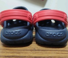 🌊Crocs Toddler Swift Water Clogs Navy/Flame Red Size C8 UNISEX 202607-4BA