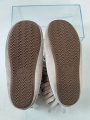 Monkey Feet Leather Fringe Moccasin Boots Youth Size 5-6Y Beige Unisex Boy Girl