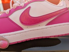 Nike Dunk Low Unisex Kids Sneaker Pink/White Glitter Logo US 7Y DV5456-123