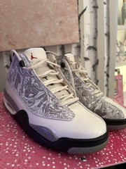 Jordan Air Jordan Dub Zero Low Top Lace-Up Basketball Sneaker White/Gray 7