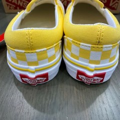 Vans Classic Slip-On Checkerboard Sneakers Aspen Gold Yellow Kids Size 13.5 K