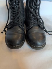 Dr Martens Kids Youth 13 Black Leather Combat Boots Lace Up & Side Zip 1460J