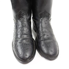 Laredo Boots Kid’s Western Cowboy Cowgirl Roper Black Faux Ostrich Leather Sz 3