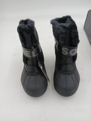 Sorel Snow Commander Snow Boots Kids Size 10 Black Winter Insulated Warm