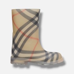 Burberry Unisex Kid’s Beige Marsh Check Rain Boots Shoes Size EU:26 US:9.5