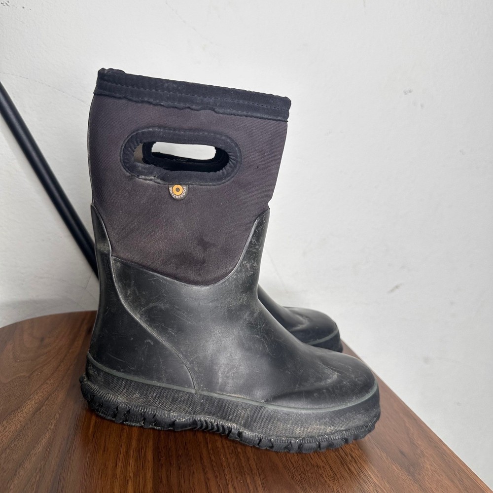 Bogs Kids Grasp Solid Black Waterproof Insulated Winter Boots Size 13 78768-001
