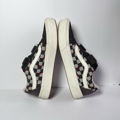 VANS Autism Acceptance ComfyCush Old Skool Size 2.5 Red Black White Hook & Loop