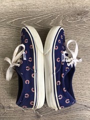 Vans MLB Chicago Cubs Youth Boys Size 2.5 33 Lace Up Sneakers Shoes Blue White