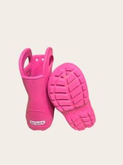 Crocs “Handle-It” Slip On Waterproof Rain Boots Kids Pink Size C7