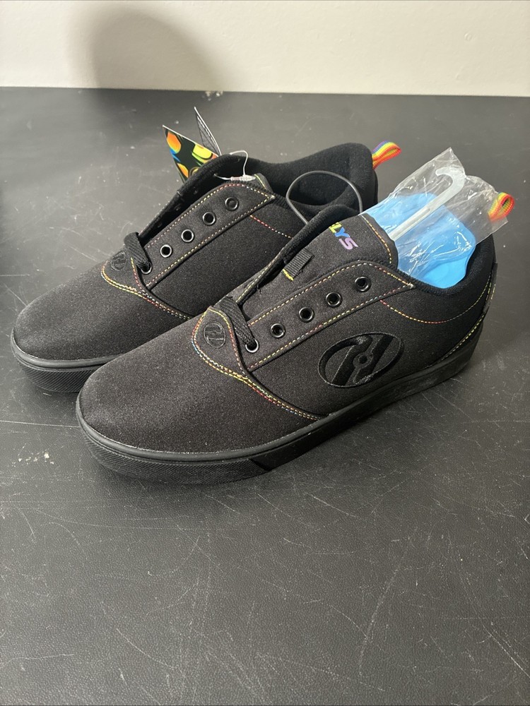 Heelys Pro 20 HE1013 Black Rainbow Stitch Lace Up Skate Shoes Youth Size 8