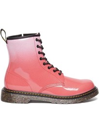 Dr. Martens Pink Glitter Patent Leather Boots Youth US 6 Lace-Up Zipper
