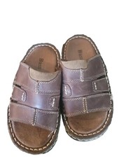 Bass Childrens Kids Beagle Sandals Size 12M Brown Leather Slides Slip-On EUC~☆