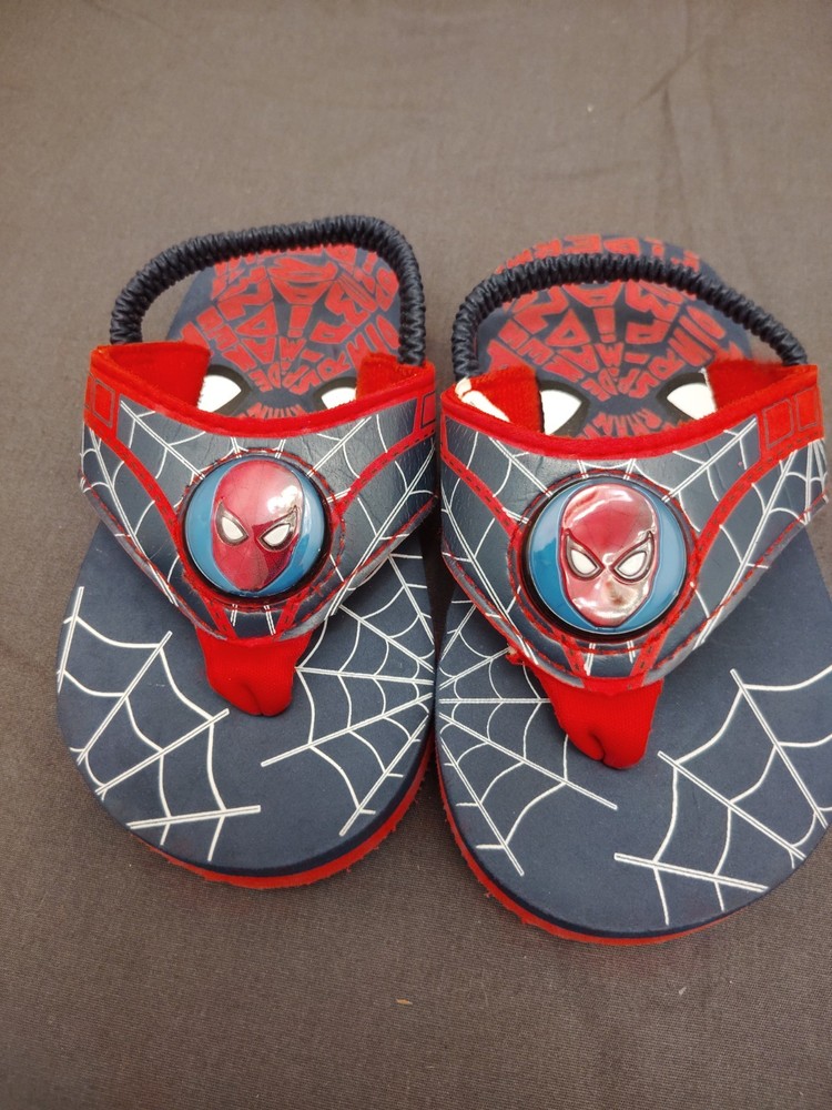 Marvel Spider-Man red blue kids flip-flops with elastic back strap (Z-223)