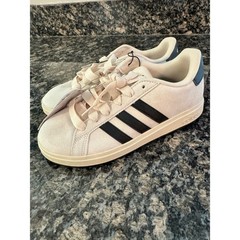 Adidas Grand Court 00s K Wonder White Black Suede Sneakers JR5569 Size 4Y 5.5W