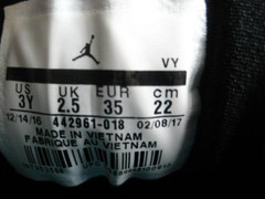 NIKE AIR JORDAN 7 RETRO HYPER BLACK & PINK 442961-018 SNEAKERS SHOES 3Y , EU 35
