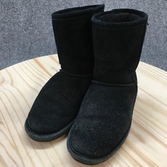 Bearpaw Boots Youth 4 Emma Short Classic Winter Pull On Comfort Black Suede