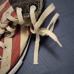 Kid’s Converse All Star Hi Fire Brick #645156F Eagle American Flag Shoes Size 6
