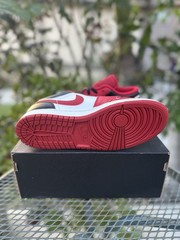 Nike Air Jordan 1 Low Reverse Black Toe Chicago Bulls Red Sneakers 553560-163 GS