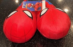 Official Licensed Marvel Spider-Man Plush House Slippers Children’s Size 5/6 NWT