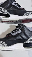 Jordan Air Jordan 3 Black Cement Elephant Print Leather Mid Top 7Y 398614-010