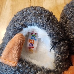 NWT Kidgets Gray/Orange Plush Monster Slippers Size 5/6
