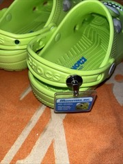 Crocs Monsters Inc Mike Wazowski Clogs Green Kids Size J2 Disney Pixar New