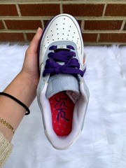 Nike Air Force 1 Low Custom Big Kids Size 4Y Dark Purple Gray White Sneaker Shoe