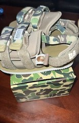 AUTHENTIC KID A BATHING APE BAPE Suicoke Size K13 Cm20 Slides Sandals BEIGE Rare