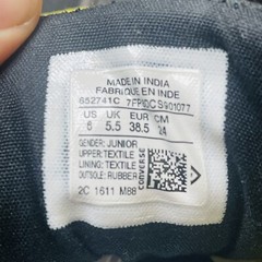 Converse All Star Junior Size 6 Mid Top Shoes Gray, Black, Yellow EUC