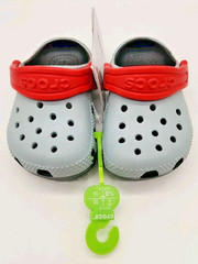 Crocs Classic Retro Sport Size C4 Toddler Clog Shoes Gray Black Red – NEW