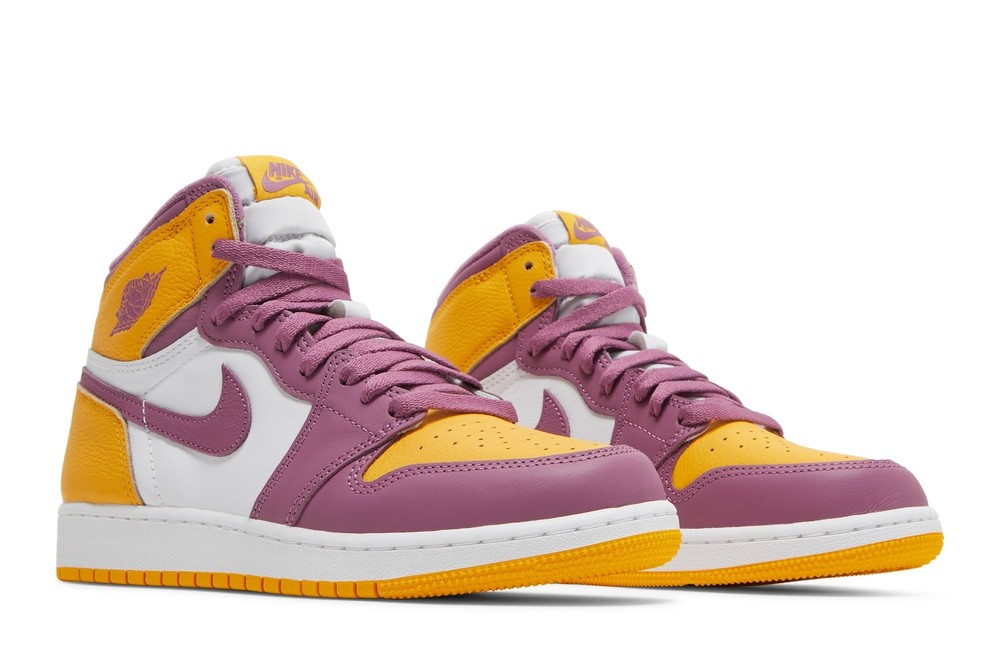 Nike Air Jordan 1 Retro High OG University Gold and Light Bordeaux GS 575441-706