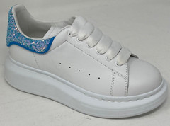 Alexander McQueen Designer Sneakers Shoes Kids Children Size 12.5 30C $350 White